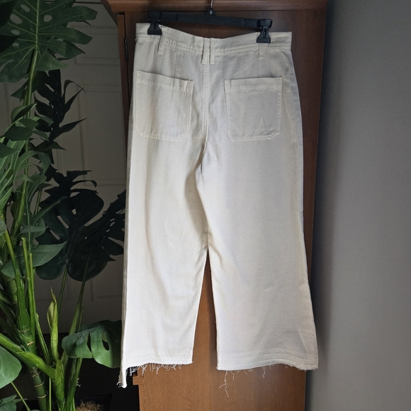 Sincerely Jules Women's Cream Wide-Leg Crop Pants 29 - Picture 2 of 4